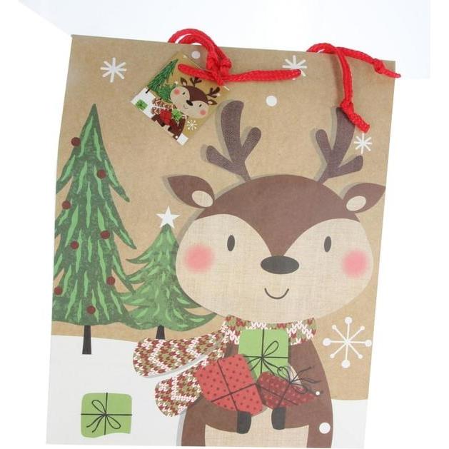 MICA Living, Geschenkverpackung, Geschenktasche Rentier - ca. 12,5 x 22,5 x 9,5 cm (Geschenktüte, 1 x)