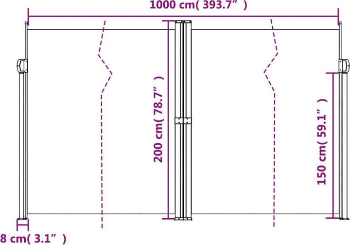 Produktbild VidaXL Seitenmarkise Ausziehbar rot (1.40 m)