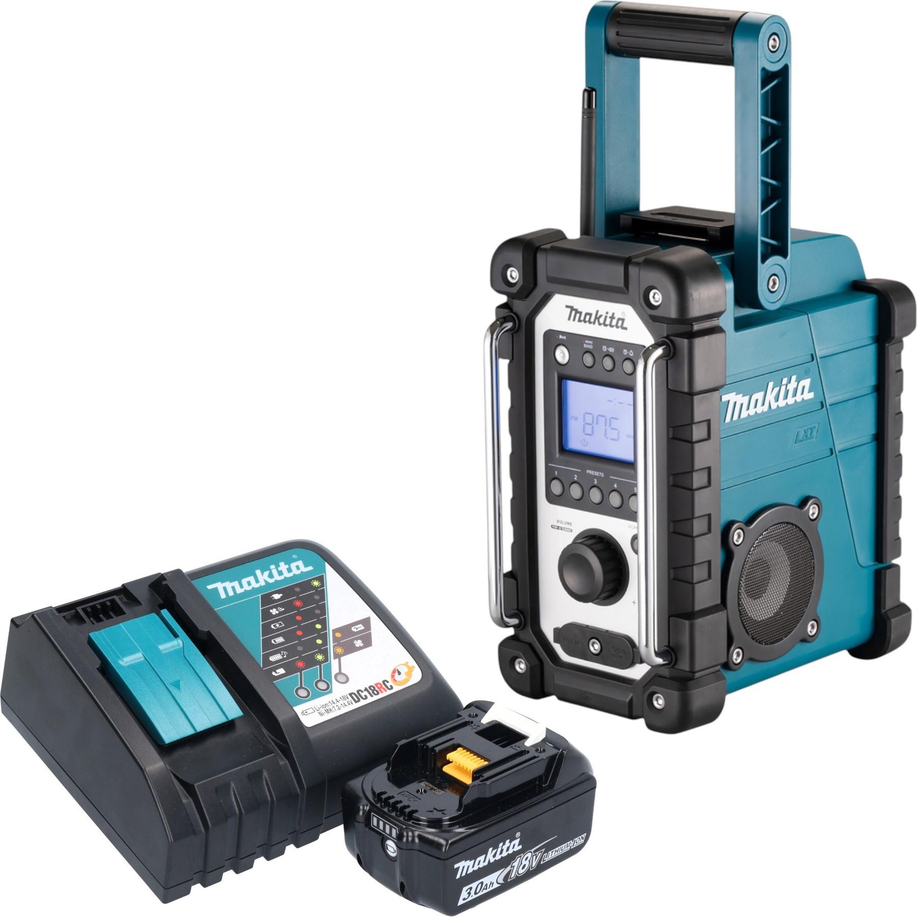 Makita DMR 116 RF1 Radio da cantiere ricaricabile 14,4 - 18 V AM FM AUX + 1x batteria ricaricabile 3,0 Ah (AM, FM), Radio