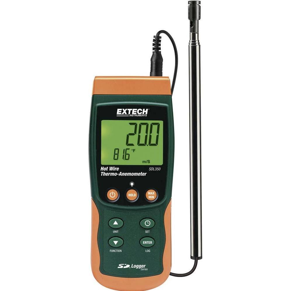 Extech, Detektor, Anemometer SDL350 0.4 bis 25 m/s