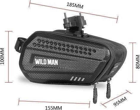 Productafbeelding Wildman Etui/sakwa pod siodełko L ES7 uchwyt rowerowy czarna/zwart (1.20 l, Zadeltas)