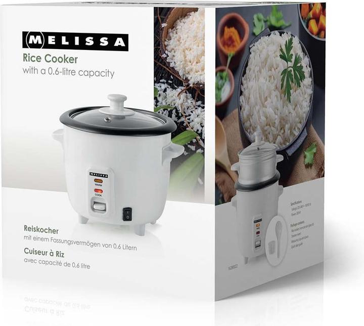 Actual product image Melissa Reiskocher | 0,6 l | 300 W | Antihaftbeschichtung | Abnehmbare Schüssel | Dampfgareinsatz |