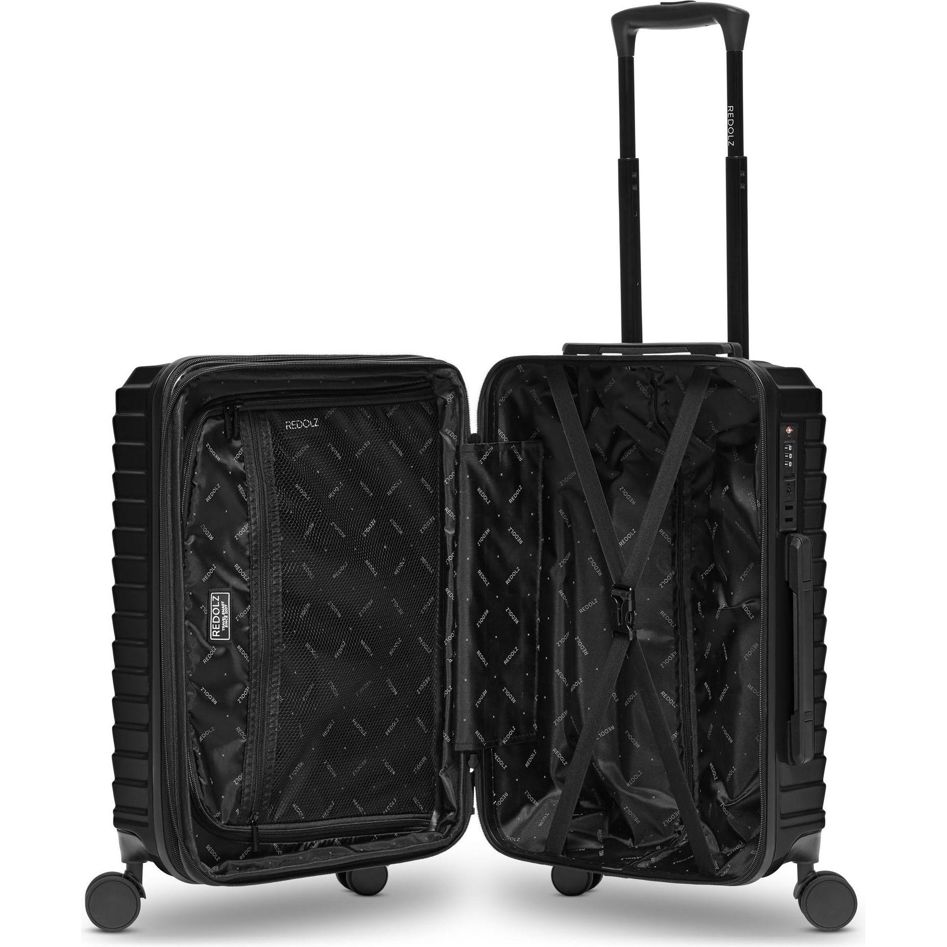 Thumbnail - Redolz, Koffer, Essentials 18 4 Rollen Kabinentrolley 55 cm mit Dehnfalte, Schwarz, (44 l, Handgepäck (bis 50l))