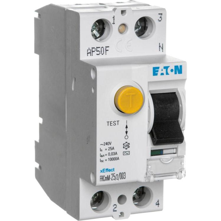 Eaton, Schutzschalter, FI-Schalter, 25A, 2p, 30mA, Typ AC 170391