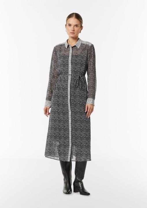 Image du produit Comma Kleid Chiffon-Kleid mit Hemdkragen und Bindeband (32)