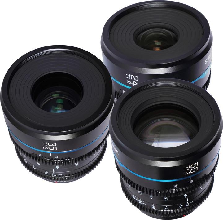 Actual product image Sirui Nightwalker 24 35+55mm T1.2 S35 MF Cine Lens Bundle X-Mount (Fujifilm X, APS-C / DX)