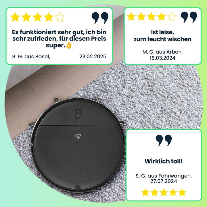 Actual product image Nedis WIFIVCR001CBK (14000 Pa, Wiping cloth)