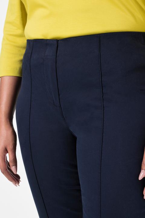 Image du produit Ulla Popken Pantalon avec passepoil et taille élastique. Coupe ajustée avec fente sur le bas de jambe. (54)
