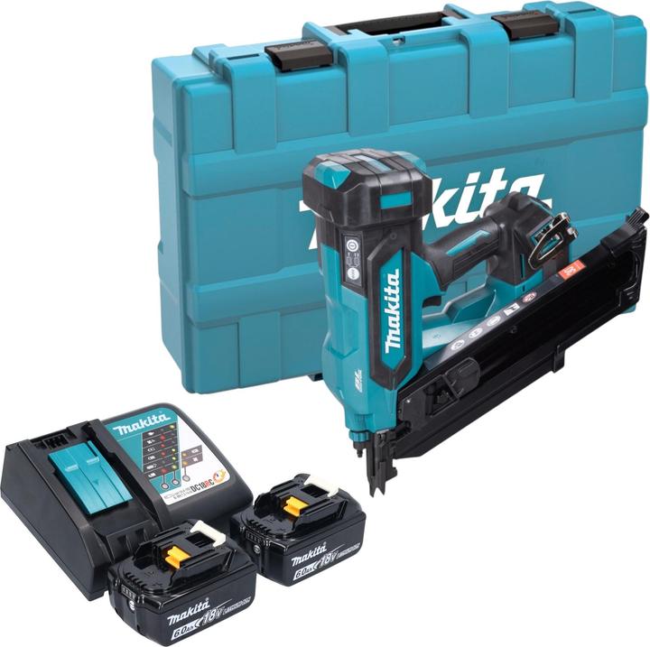 Productafbeelding Makita DBN 900 RGK Akku Streifennagler 18 V 50 - 90 mm Brushless + 2x Akku 6,0 Ah + Ladegerät +