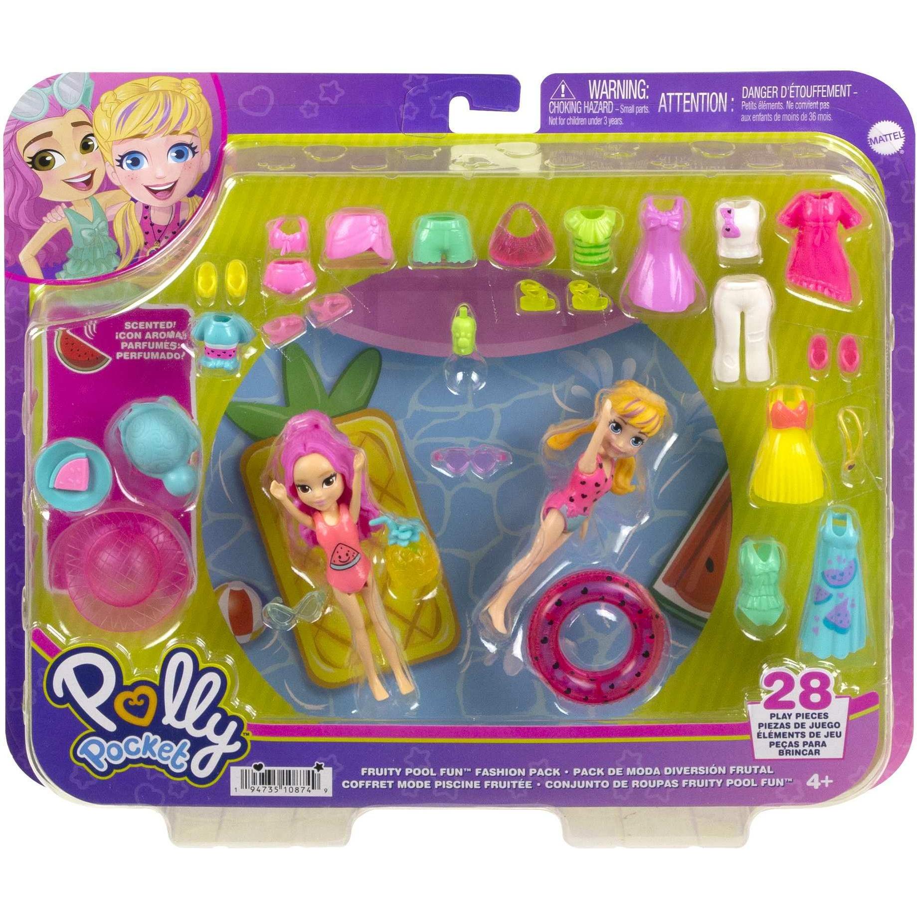 Mattel Polly Pocket Dolls Fruity Pool Fun Fashon Pack for 4+ years HKV95
