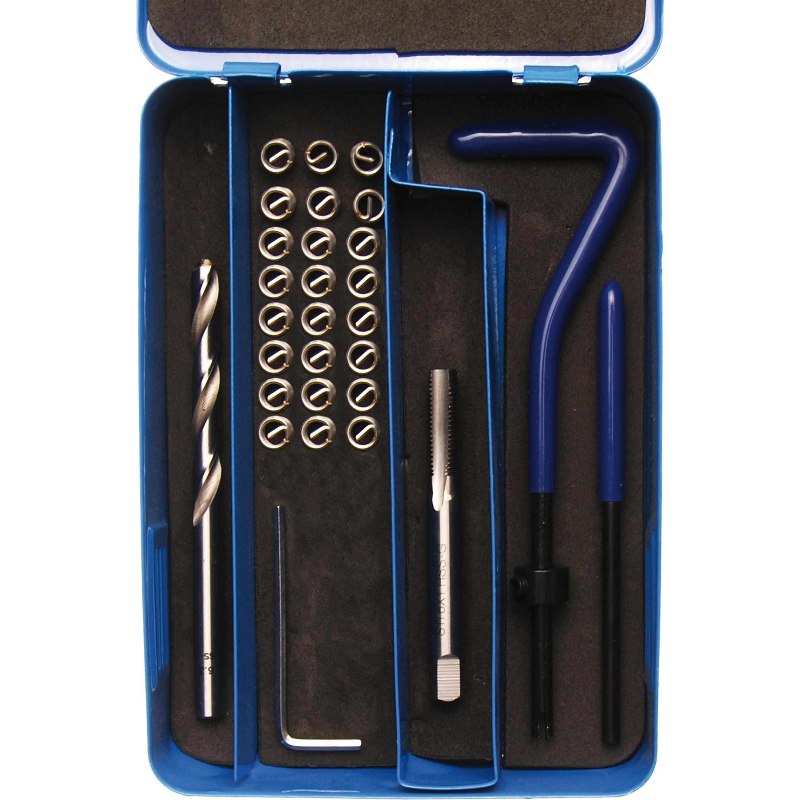 BGS, Gewindeschneider + Gewindebohrer, Gewinde-Reparatursatz M6 x 1,0 mm 29-tlg.