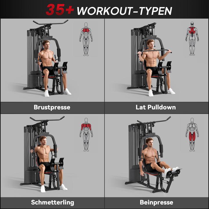 Image du produit SportNow Kraftstation Stahl, Kunstleder Schwarz