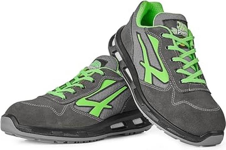 Immagine prodotto U-Power Scarpa di sicurezza Point taglia 45 grigio/verde S1P SRC EN ISO 20345 in pelle scamosciata/nylon (S1P, 45)