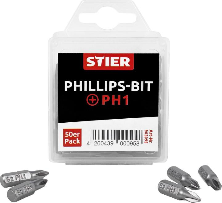 Stier Phillips-Bit-Grosspackung PH1 (Kreuz Phillips PH)