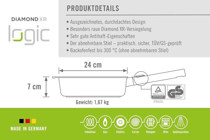 Actual product image Woll 1724PLCI Pro Logic induction, cast iron high-sided pan (Frying pan, Cast iron, 24 x 7 cm)