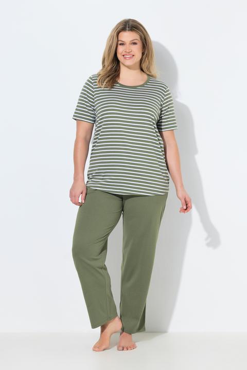 Produktbild Ulla Popken Pyjama, Ringel, Rundhals, Halbarm (54)