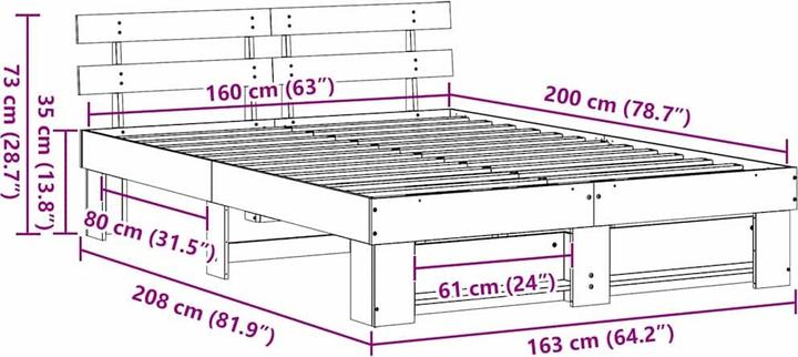 Image du produit vidaXL Modernes Bett (160 x 200 cm)