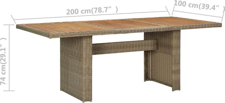 Produktbild vidaXL Gartenmöbel-Set (200 x 100 x 74 cm)