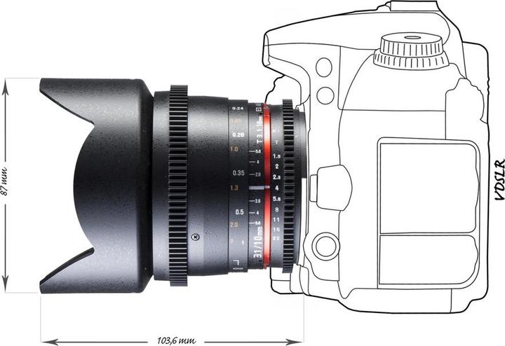 Immagine prodotto Walimex 10/3.1 Video APS-C Nikon F (Nikon F, APS-C / DX, Micro Four Thirds)