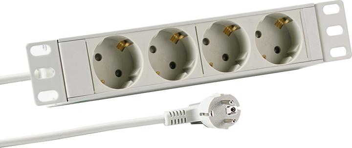 Produktbild EFB Elektronik 1HE Steckdosenleiste 4xCEE 7/3 ohne Schalter,Alu,gra (4x, 2 m)