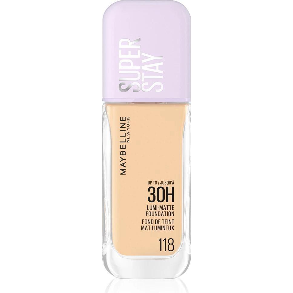Maybelline New York, Stichting, Super Stay Up To 30h Lumi-Matte Foundation Medium-Full (118, Naakt)