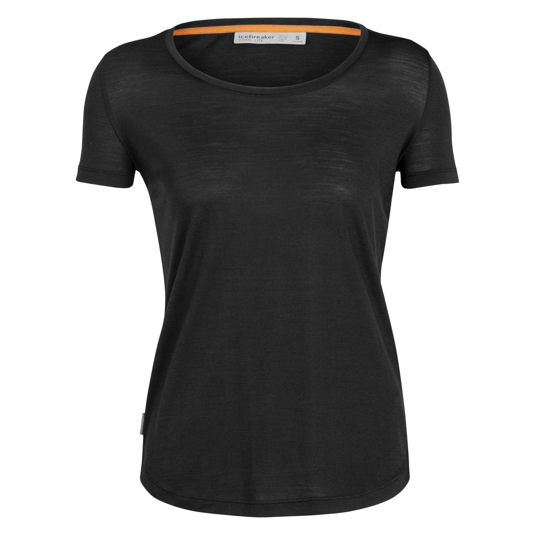 Icebreaker, Damen, Shirts, Sphere Ii Scoop T-Shirt, Schwarz, (S)
