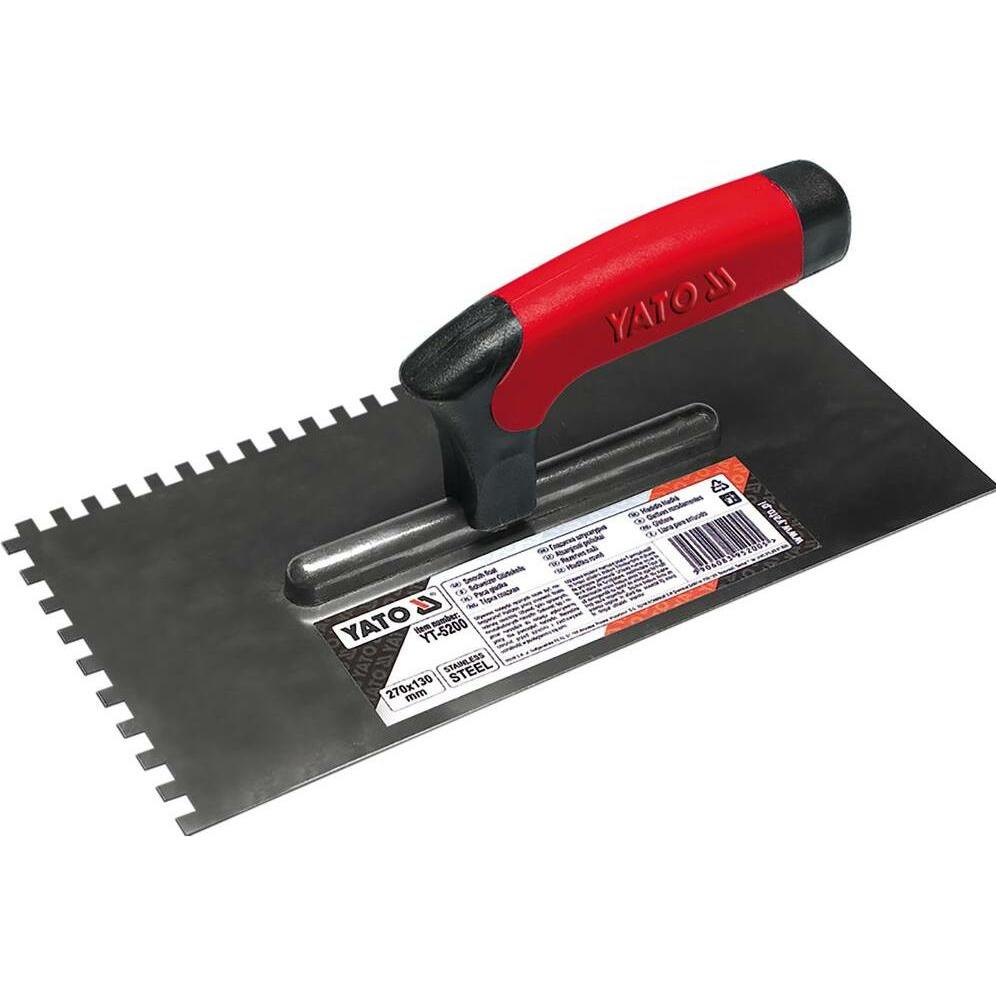 Yato, Cazzuola + Spatola, PACA METALOWA 130x270mm ZĄB 10x10mm