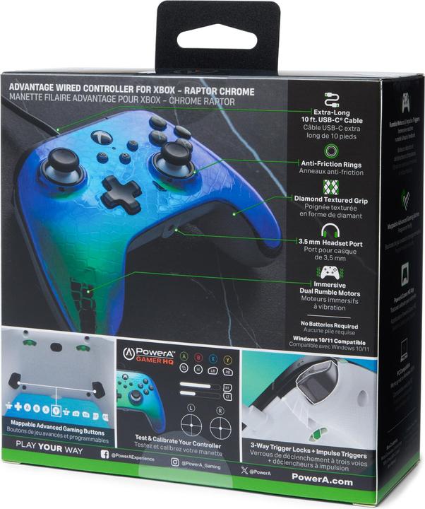 Produktbild PowerA - Advantage Kabelgebundener Controller - Raptor Chrome (Xbox One S, Xbox Series X)