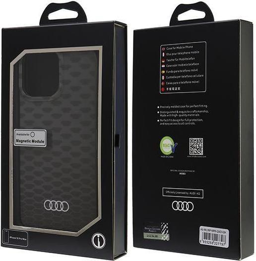 Actual product image Audi IML Stitching Pattern MagSafe iPhone 16 Pro Max 6.9" czarny/black hardcase AU-IMLMIP16PM-Q5/D3- (Apple iPhone 16 Pro Max)