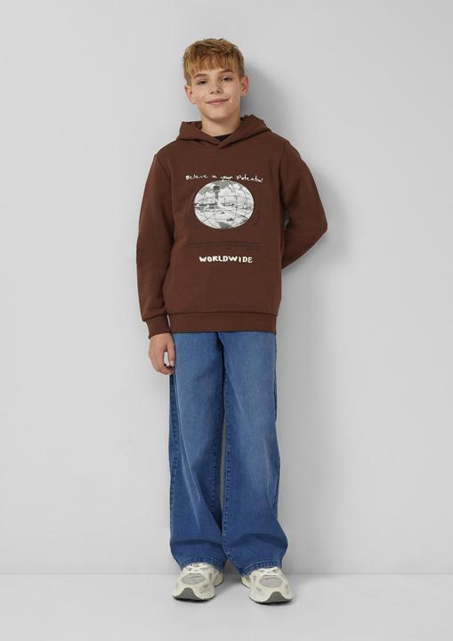 Produktbild s.Oliver Sweatshirt Kuscheliger Hoodie mit Frontprint (146, 152)