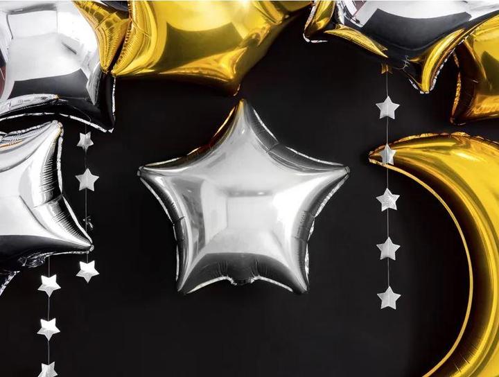 Actual product image Partydeco Silver star garland (3.6m)
