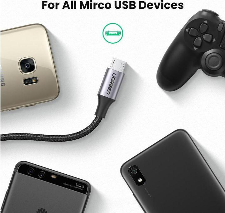 Produktbild Ugreen Micro B — USB A (3 m, USB 2.0, 18 W)