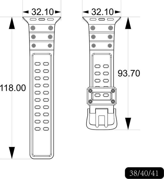 Actual product image Hurtel Strap Triple Protection strap for Apple Watch SE, 8, 7, 6, 5, 4, 3, 2, 1 (41, 40, 38 mm) bracelet na (38 mm, 40 mm, 41 mm, TPU)