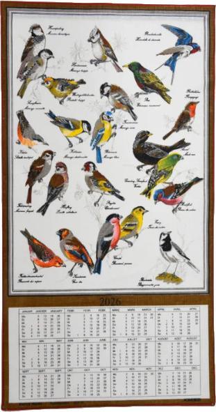 Immagine prodotto Doerig Tessuto Calendario Uccelli 41x69cm (39 x 73 cm)