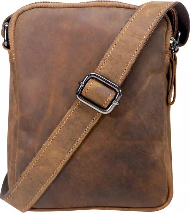 Actual product image Greenwood Herrentasche Echtleder 9 Zoll Nili Vintage Look Sandel No.11