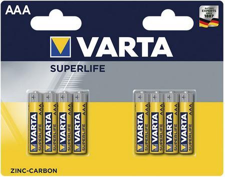 Immagine prodotto Varta SUPERLIFE AAA Batteria monouso Mini Stilo AAA Zinco-Carbonio (8 pz., AAA)