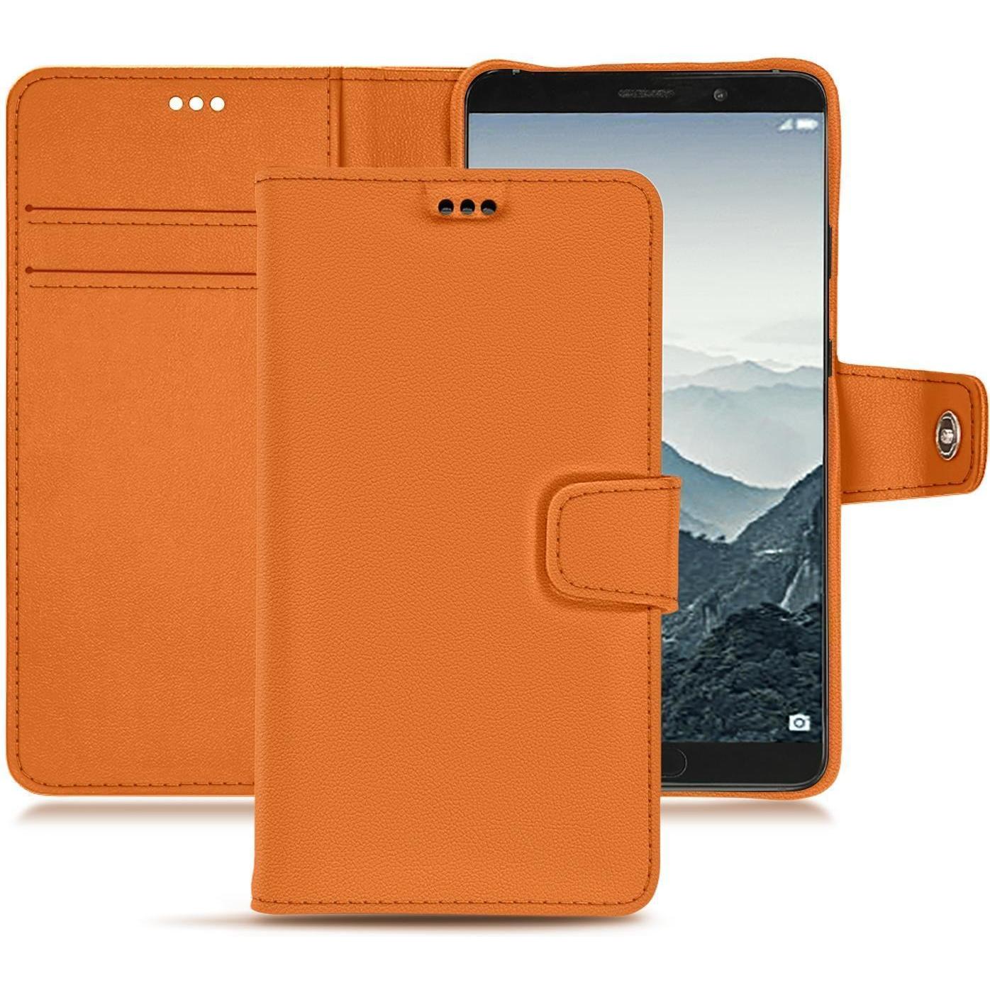 Noreve Lederschutzhülle Wallet (Huawei Mate 10), Smartphone Hülle, Orange