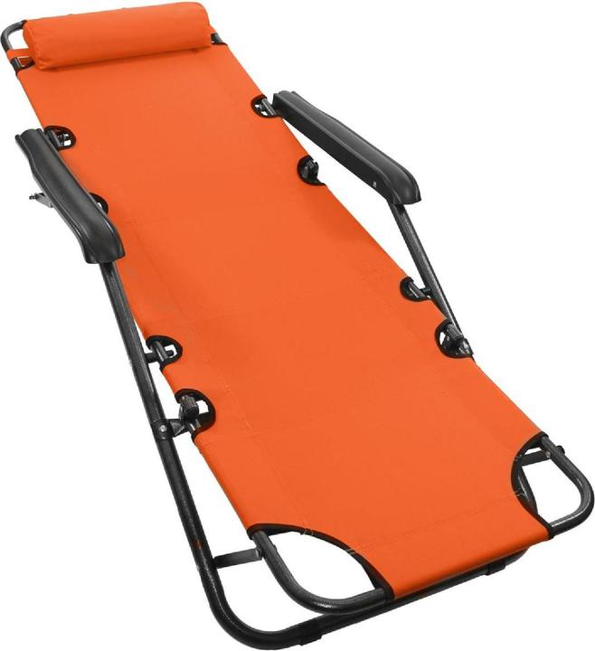 Actual product image VCM klappbare Sonnenliege Relaxliege Liegestuhl Orange Klappliege Stahl (155 cm)