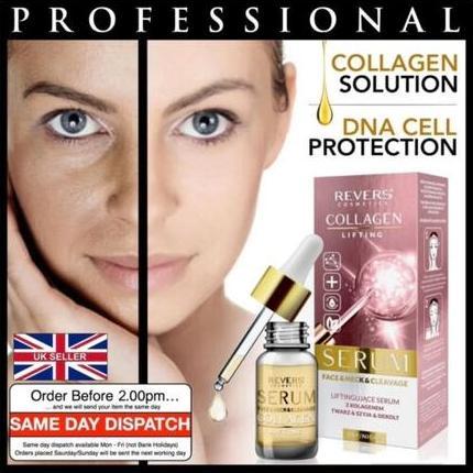 Revers Cosmetics Professional Collagen Lifting Anti-Aging Facial Serum with Elastin and Green Tea