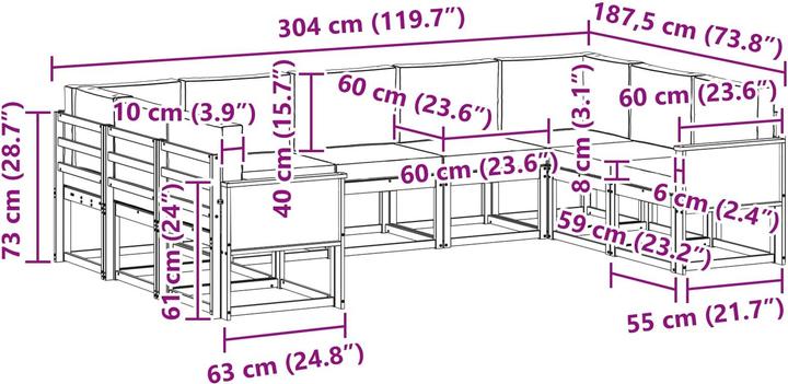 Produktbild vidaXL Outdoor-Sofagarnitur