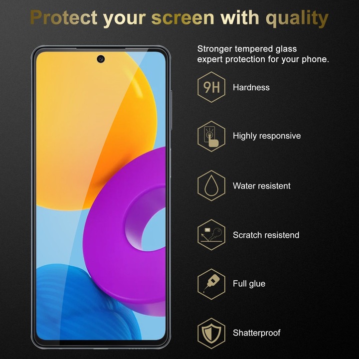 Actual product image Cadorabo Display protection glass (3 Piece, Samsung Galaxy M52 5G)