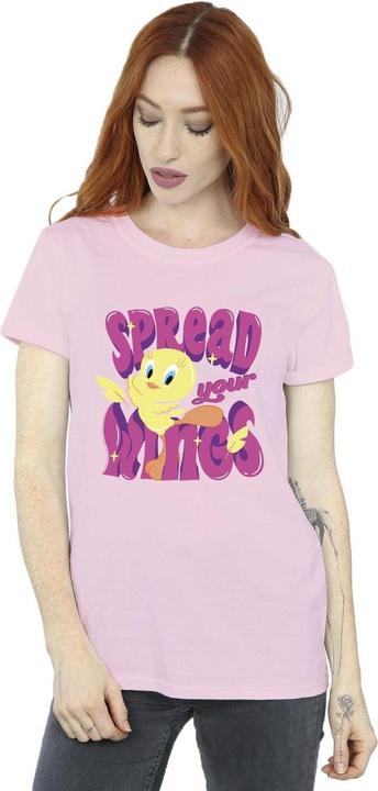 Actual product image Looney Tunes Womens/Ladies Tweeday Spread Your Wings Cotton Boyfriend T-Shirt (XL)