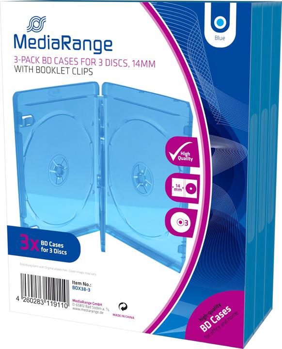 MediaRange BD blanco hoes voor 3 schijven