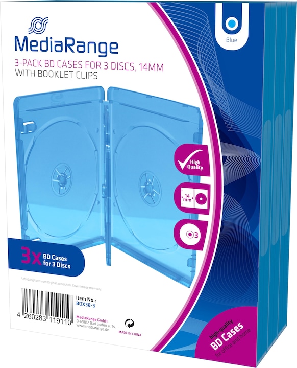 Actual product image MediaRange BD Blank Case for 3 Discs