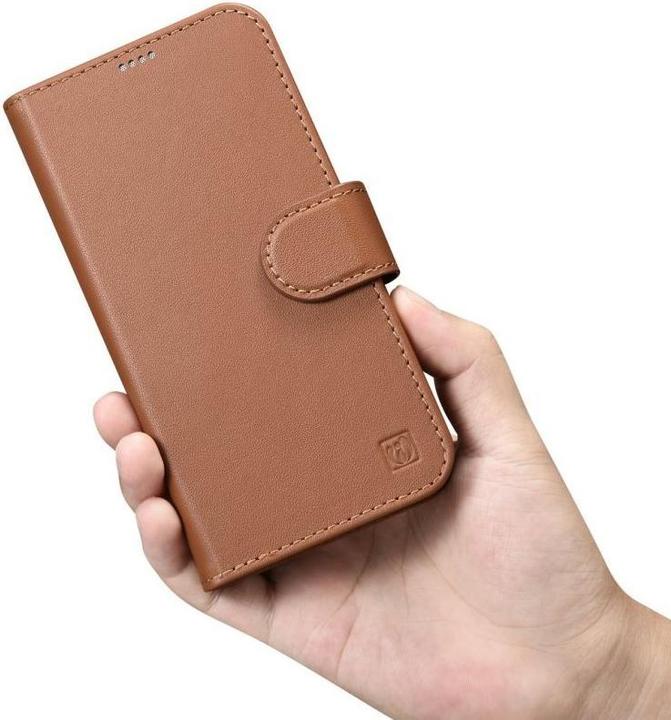 Actual product image iCarer magazine wallet case 2 in1 iPhone 14 Pro Leather Flip Case Anti-RFID Brown (WMI14220726-BN) (Apple iPhone 14 Pro)