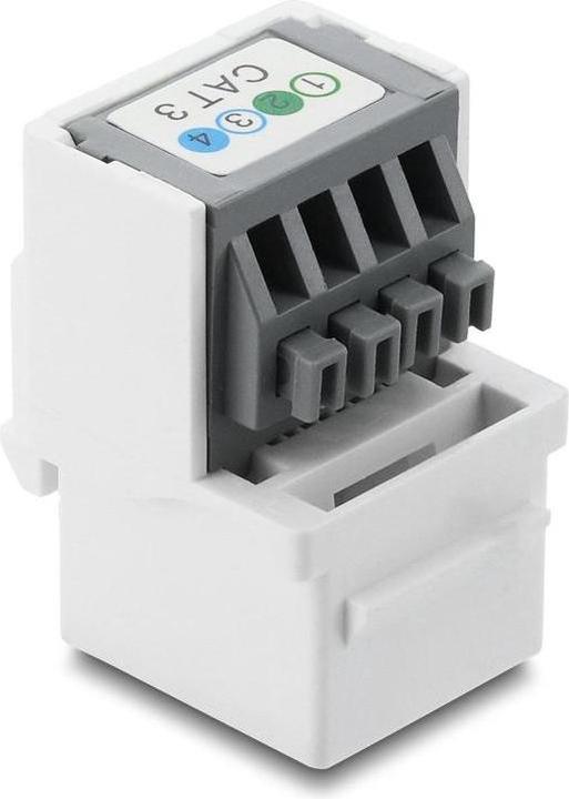 Produktbild Delock Keystone Modul RJ11 Buchse zu Terminalblock 4 Pin wei (Keystone Modul)