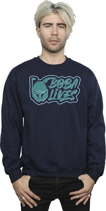 Actual product image Star Wars Mens The Book Of Boba Fett Lives Chest Sweatshirt (XXL)