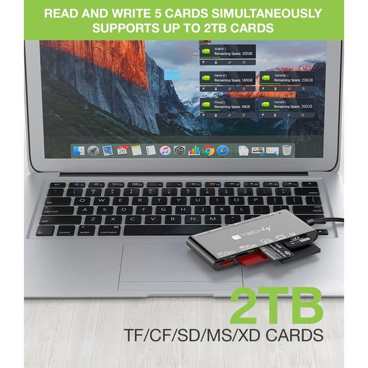 Actual product image Techly USB-A and USB-C multi-card reader (Type-B)