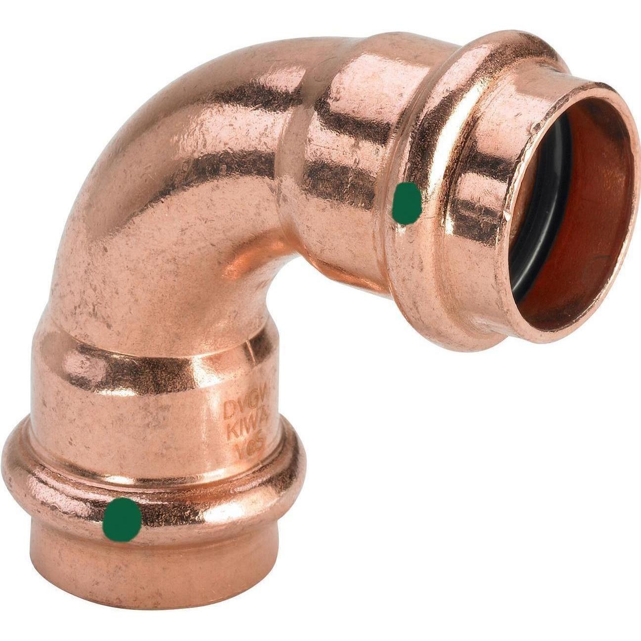 Viega, Rohrverbindungstechnik, Profipress Biegung 18mm90Gr. aus Kupfer, SC-ConturPress Hülse/Sockel (Pressverbindung)
