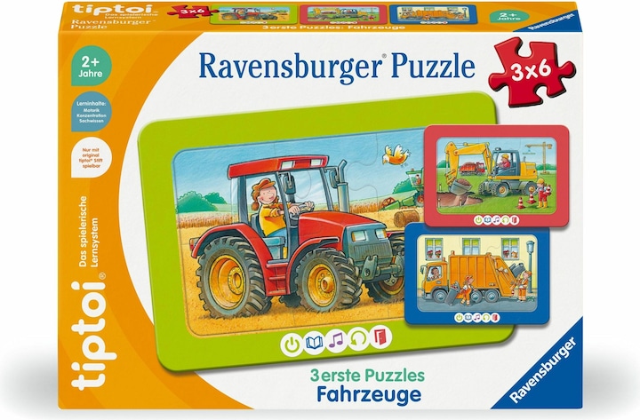 Produktbild Ravensburger 3 erste Puzzles: Fahrzeuge (6 Teile)